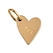 304 Stainless Steel Charms, with Jump Rings, Heart with Letter Charms, Golden, Letter E, 10x8.5x1.5mm, Hole: 4x2.5mm