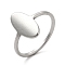 Non-Tarnish 201 Stainless Steel Finger Rings, Blank Oval Wide Band Rings for Women, Stainless Steel Color, 1.5mm, Inner Diameter: 18mm