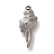Anti-Tarnish 304 Stainless Steel Pendants, Conch Charm, Stainless Steel Color, 17x7.5x3.8mm, Hole: 0.8mm