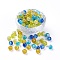 5 Colors Spray Painted & Baking Painted Crackle Glass Beads, Round, Mixed Color, 8mm, Hole: 1.3~1.6mm