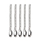 Tarnish Resistant 304 Stainless Steel Chain Extender, with Oval Charms, Stainless Steel Color, 61x3mm, Oval: 12x6x1mm.