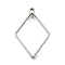 304 Stainless Steel Pendants, Rhombus, 38.5x25.5x3mm, Hole: 2mm
