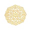Iron Filigree Joiners Links, Etched Metal Embellishments, Flower, Golden, 48x48x0.5mm, Hole: 1.8~2.9mm