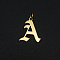304 Stainless Steel Pendants, with Jump Ring, Old English, Letter, Laser Cut, Golden, Letter.A, 16.5x14.5x1mm, Hole: 3mm