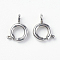 Tarnish Resistant 304 Stainless Steel Smooth Surface Spring Ring Clasps, Stainless Steel Color, 8x1.8mm, Hole: 2.5mm