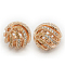 Brass Cubic Zirconia Beads, Round, Rose Gold, 12mm, Hole: 1mm