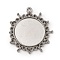 304 Stainless Steel Pendant Cabochon Settings, Flat Round, Platinum, Tray: 20mm, 33.5~34x30~32.5x2.5mm, Hole: 1.8mm