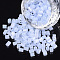 6/0 Two Cut Glass Seed Beads, Hexagon, Opaque Ceylon & Lustered, Light Steel Blue, 3.5~5x3.5~4mm, Hole: 1mm, about 4500pcs/bag