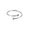 Non-Tarnish 304 Stainless Steel Double Beaded Thin Open Cuff Rings, Stainless Steel Color, US Size 7 3/4(17.9mm)