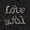 Tarnish Resistant Word Love 304 Stainless Steel Charms, Stainless Steel Color, 6x12x1mm, Hole: 1mm