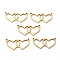 304 Stainless Steel Links Connectors, Double Heart, Golden, 13x26.5x1mm, Hole: 1.3mm
