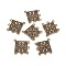 Tibetan Style Alloy Links, Lead Free and Cadmium Free, Rhombus, Antique Bronze, 35x33.5x1.5mm, Hole: 2mm