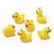 Opaque Resin Pendants, Duck Charms with Platinum Tone Iron Loops, Yellow, 19x12x18mm, Hole: 2mm
