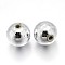 Carnival Celebrations, Mardi Gras Beads, Plating Acrylic Beads, Round, Silver Color, about 10mm in diameter, hole: 2mm, about 1000pcs/500g