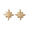 PVD Vacuum Plating 201 Stainless Steel Cabochons, Star, Real 18K Gold Plated, 17x15x2mm