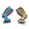201 Stainless Steel Pendants, Human Charm, Rainbow Color, 31x19x3mm, Hole: 1.6mm