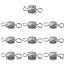Tibetan Style Alloy Connector Charms, Barrel Links with 304 Stainless Steel Double Loops, Antique Silver & Stainless Steel Color, 13.5x5.5mm, Hole: 2mm