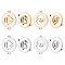 8Pcs 2 Styles 304 Stainless Steel Links Connectors with White Enamel, Laser Cut, Flat Round with Musical Note & Heart, Golden & Stainless Steel Color, 14.5x18.5x2mm, Hole: 1.2mm, 4pcs/style