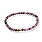 Natural Rhodonite Stretch Bracelets, with Brass Beads, Round, Golden, 2-1/8 inch(5.3cm)