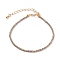 Faceted Electroplate Glass Beaded Bracelets, with Golden Plated Brass Spring Ring Clasps, Rondelle, Coffee, 7-1/2 inch(19cm)