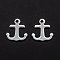 201 Stainless Steel Charms, Anchor, Silver, 12x11x0.7~0.8mm, Hole: 1.4mm