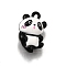 Alloy Enamel Pendants, Animal Charm, Panda, 16.5x10.5x7mm, Hole: 1.2mm