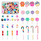 Handmade Polymer Clay Cabochons, Mixed Shapes, Mixed Color, 140pcs/set
