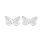Brass Filigree Pendants, Butterfly Charms, Cadmium Free & Nickel Free & Lead Free, Platinum, 15.5x24x0.3mm, Hole: 1.2mm