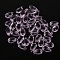 5Pcs Transparent Glass Beads, Top Drilled, Teardrop, Flamingo, 14x8mm, Hole: 1mm