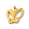 PVD Vacuum Plating 304 Stainless Steel Charms, Butterfly Charm, Golden, 13x12.5x3mm, Hole: 2mm