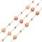 Ion Plating(IP) 304 Stainless Steel Satellite Chains, with Natural Red Aventurine Star Beaded, Unwelded, with Spool, Golden, 4x4x2mm