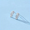 Flip Flop Alloy Crystal Rhinestone Stud Earrings, Platinum, 16x6mm