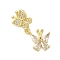 Butterfly Rack Plating Brass Micro Pave Cubic Zirconia Pendants, Long-Lasting Plated, Lead Free & Cadmium Free, Real 18K Gold Plated, 26x12.5x4mm, Hole: 2.5mm