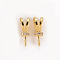 Brass Micro Pave Clear Cubic Zirconia Peg Bails Pendants, for Half Drilled Bead, Nickel Free, Real 18K Gold Plated, 11.5x4x4mm, Hole: 4.5x2.5mm, Pin: 0.8mm