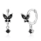 S925 Silver Butterfly Ear Cuffs with Multicolor Zirconia, Elegant Earrings