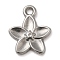 304 Stainless Steel Pendants, Flower Charm, Stainless Steel Color, 16x13x2.5mm, Hole: 2mm