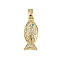 Brass Micro Pave Cubic Zirconia Pendants, Fish Charms, Cadmium Free & Lead Free, Real 18K Gold Plated, Clear, 22x9x3.5mm, Hole: 2.5x4.5mm