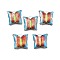 Handmade Cloisonne Beads, Butterfly, Light Sky Blue, 14.5~15x14.5x4mm, Hole: 1.4mm