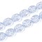 Baking Paint Transparent Glass Beads Strands, Oval & Bee, Light Blue, 15.5x13.5x7.5mm, Hole: 1mm, about 40pcs/strand, 24.80 inch(63cm)