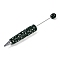 Iron Beadable Pen, Ball-Point Pen, with Polymer Clay Rhinestone, for DIY Personalized Pen with Jewelry Beads, Random Underlay, Emerald, 149x16mm