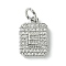 Rack Plating Brass Micro Pave Clear Cubic Zirconia Charms, Long-Lasting Plated, Lead Free & Cadmium Free, Rectangle with Letter Pattern, with Jump Ring, Platinum, Letter E, 14x9.5x2mm, Hole: 3mm