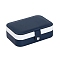 Rectangle PU Leather Jewelry Organizer Boxes, Portable Travel Jewelry Case with Velvet Inside, for Earrings, Necklaces, Rings, Dark Blue, 16x11x5cm
