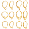 120pcs 6 style Brass Leverback Earring Findings, with Loops, Golden, 12.5~18x10~12x2mm, Hole: 0.7~3.5mm, 20Pcs/style