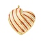 304 Stainless Steel Pendants, with Enamel, Stripe Heart Charm, Golden, FireBrick, 28x24x4.5mm, Hole: 2mm