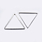 Brass Linking Rings, Plated, Triangle, Platinum, 17.5x20x0.8mm, Inner Diameter: 15.5x17.5mm
