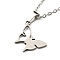 Non-Tarnish 201 Stainless Steel Pendant Necklaces, Butterfly, Stainless Steel Color, 17.91 inch(45.5cm)
