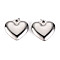 Non-Tarnish 304 Stainless Steel Pendants, with Jump Rings, Heart, Stainless Steel Color, 19x20x5mm, Jump Ring: 4.8x0.8mm, 3.2mm inner diameter