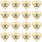 40Pcs Rack Plating Alloy Enamel Pendants, with Rhinestone, Cadmium Free & Nickel Free & Lead Free, Heart with Evil Eye, Light Gold, 20x20x3mm, Hole: 1.2mm