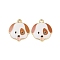Alloy Enamel Pendants, Cadmium Free & Lead Free, Golden, Dog Charm, Peru, 22x20x2.5mm, Hole: 2mm