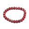 Synthetic Regalite Bead Stretch Bracelets, Round, Dyed, Red, Inner Diameter: 2-1/8 inch~2-3/8 inch(5.5~6cm), Bead: 8mm